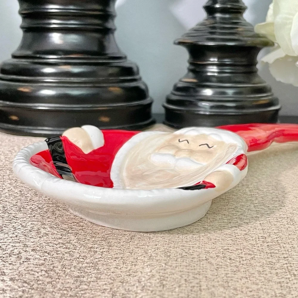 NWT Christmas Santa Claus 🎅🏻 Ceramic Spoon Rest